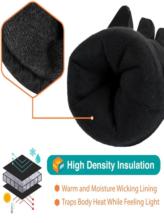 Suncube SUN CUBE Premium Ski Gloves Men, Waterproof Snow Gloves for Adults, Mens Snowboard Gloves & Skiing Gloves Winter Gloves for Snowboarding Cold Weather Warm Insulated Gloves Men Women (Black Medium) - Image 3